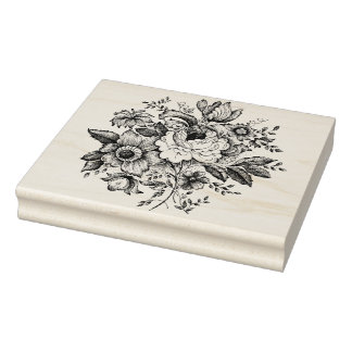 Tampons Encreurs Timbre vintage Rose Floral