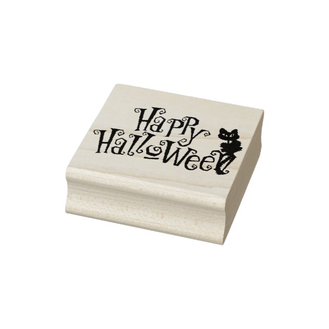 Tampons Encreurs Timbres d'art d'Halloween/Happy Halloween Chat noi (Tampon)