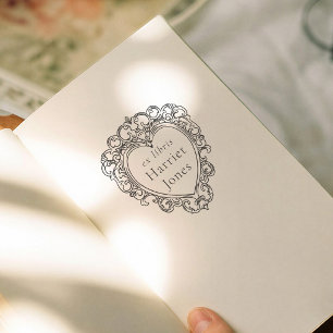 Tampons Encreurs Timbres de livre de style vintage orné cadre ex li
