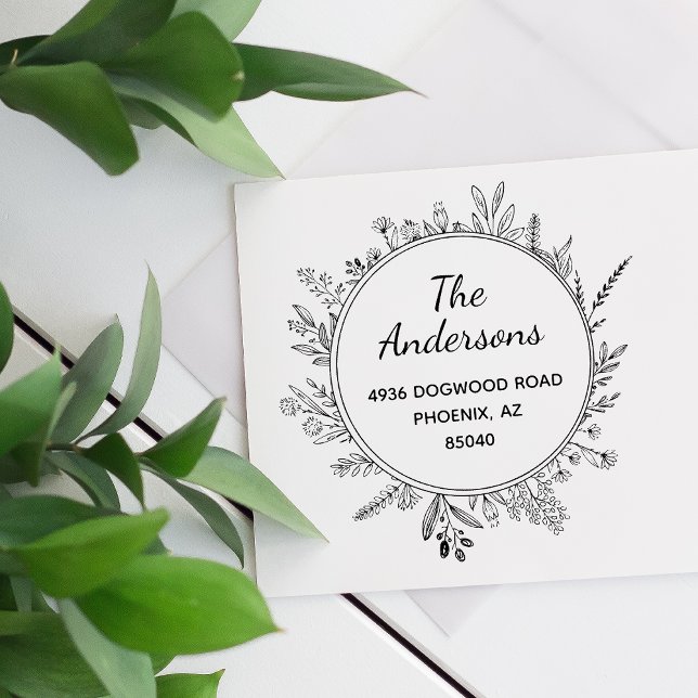 Tampons Encreurs Timbres Ronds de Fleurs Rustiques pour Adresse de  (Créateur téléchargé)