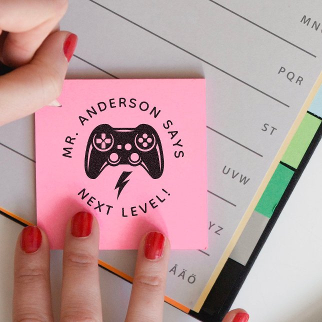 Tampons Encreurs Timer de l'enseignant personnalisé Gamer de retour (Créateur téléchargé)