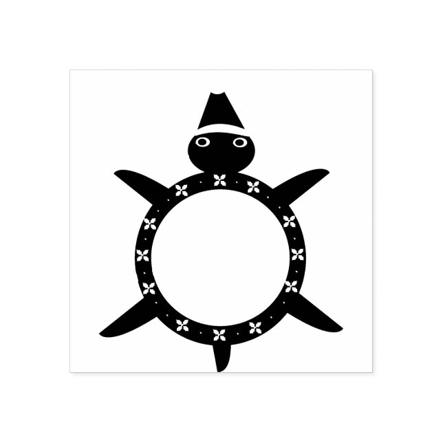 Tampons Encreurs Tortue de Noël mignonne avec coquille de fleurs (Impression)