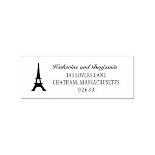 Tampons Encreurs Tour Eiffel Paris   Adresse de retour du Mariage