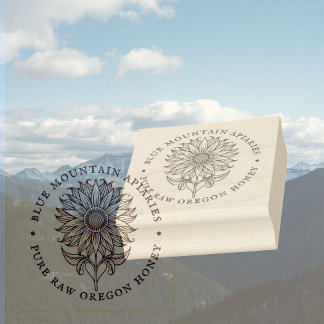 Tampons Encreurs Tournesol Floral Design apiculteur Logo de l'ailie