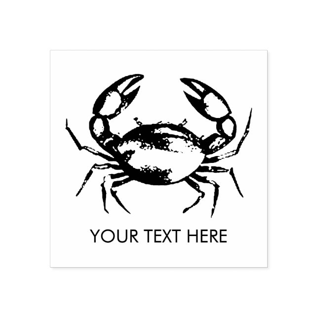 Tampons Encreurs Trendy Summer Seafood Crab Nautical Personalized   (Impression)