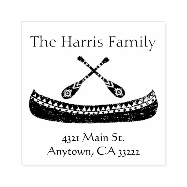 Tampons Encreurs Tribal Canoe Silhouette personnalisée (Impression)