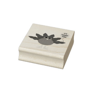 Tampons Encreurs Turquie Heure Thanksgiving Wood Art Stamp