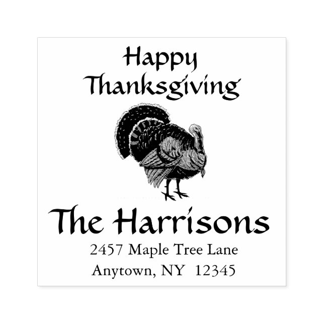 Tampons Encreurs Turquie Thanksgiving Design Adresse Art Stamp (Impression)