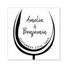 Typographie de verre de vin Couple`s Noms Mariage