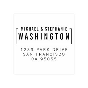 Tampons Encreurs Typographie élégante en bois personnalisée Adresse