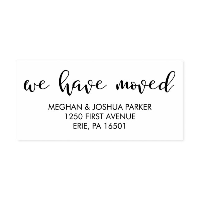 Tampons Encreurs Typographie moderne Nous Avons Déménagé (Impression)