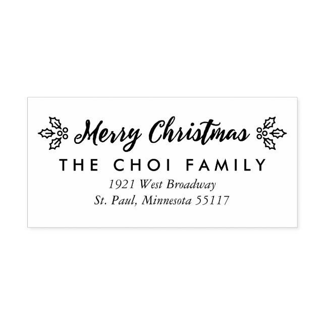 Tampons Encreurs Un Berry Joyeux Noël Adresse de retour Timbre (Impression)