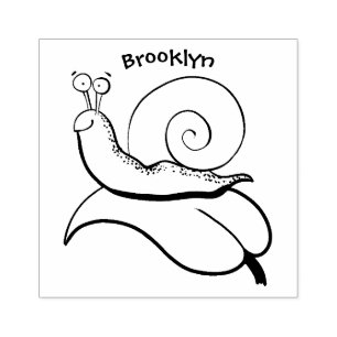 Tampons Encreurs Un mignon escargot heureux sur une illustration d'