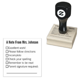 Tampons Encreurs Une note du nom de l'enseignant avec cases à coche
