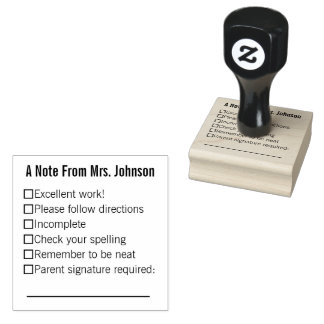 Tampons Encreurs Une note du nom de l'enseignant avec cases à coche