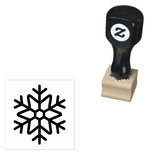 Tampons Encreurs Unique Snowflake Mark Wooden Rubber Stamp (Tamponné)