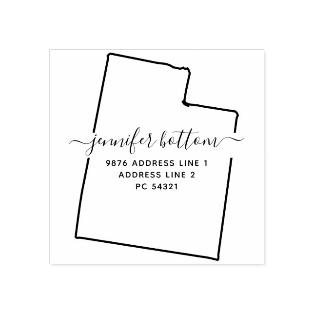 Tampons Encreurs Utah map Adresse de retour de la famille (Impression)