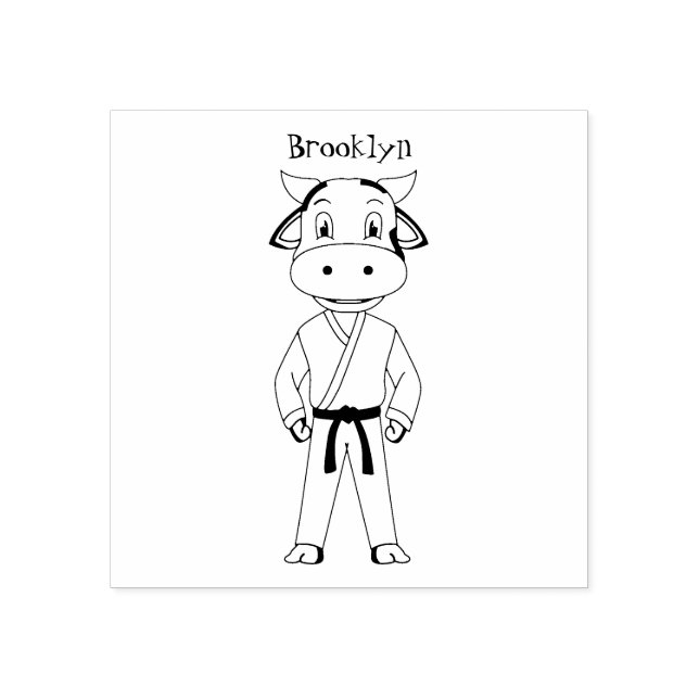 Tampons Encreurs Vache mignonne en combinaison kung fu (Impression)