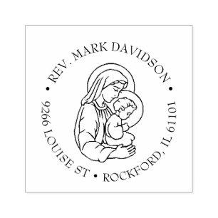 Tampons Encreurs Vierge catholique Marie BébéJésus Religieux