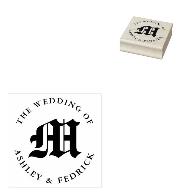 Tampons Encreurs Vieux anglais Monogram Bride Mariage de chambre (Tamponné)