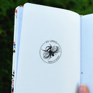 Tampons Encreurs Vintage Bee Book Ex Libris
