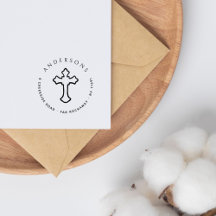 Vintage Cross Christian Family Return Adresse