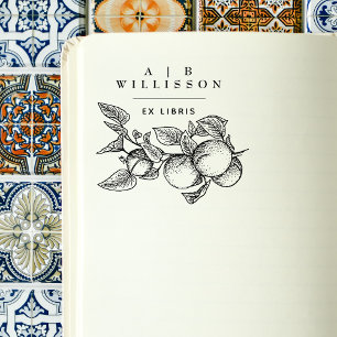 Tampons Encreurs Vintage Elegant Botanique Oranges Ex Libris Livre