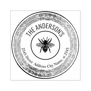 Tampons Encreurs Vintage élégante abeille rustique nom de famille