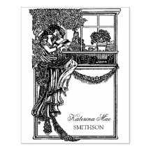 Vintage Feminine Chic Ex Libris Étiquette
