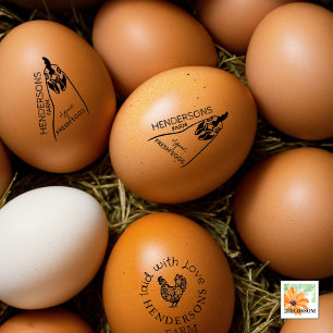 Tampons Encreurs VINTAGE funky simple poule nom de la ferme