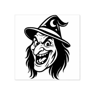 Tampons Encreurs Vintage Halloween Witch Rubber Stamp