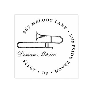 Tampons Encreurs Vintage Horn Trombone Music Adresse de retour