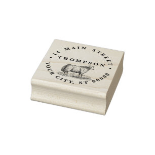 Tampons Encreurs Vintage Sheep Ewe Farm Animaux Dessin C Adresse