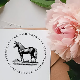 Tampons Encreurs Vintage Shire Horse Nom de famille Adresse de reto
