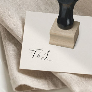 Tampons Encreurs Violet Violet   Initiales de calligraphie Mariage 