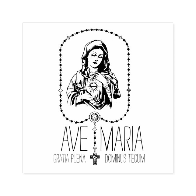Tampons Encreurs Virgin catholique HAIL MARY Rosary Religieux (Impression)