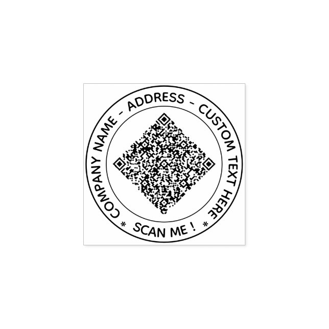 Tampons Encreurs Votre code QR et votre timbre en caoutchouc rond p (Impression)