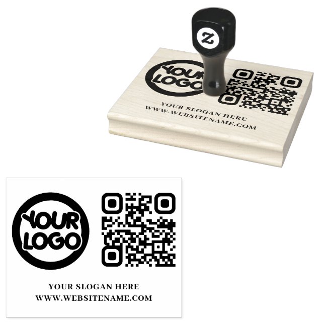 Tampons Encreurs Votre logo d'entreprise Code Qr Timbre en caoutcho (Tamponné)
