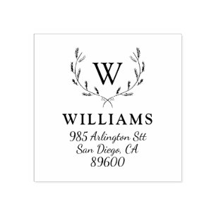 Tampons Encreurs Whimssel Holiday Wreath Monogramme Adresse de reto