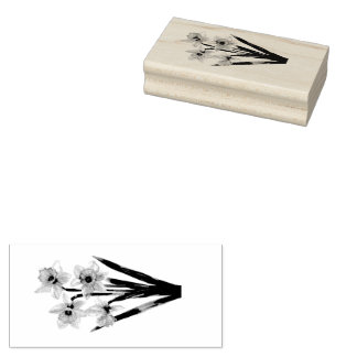Tampons Encreurs Wood Art Stamp Spring Daffodils