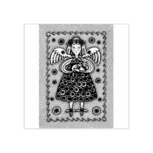 Tampons Encreurs YO QUILT ANGEL & KITTEN RUBBER STAMP *Personnalisé