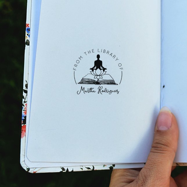 Tampons Encreurs Yoga Namaste Lotus Livre De La Bibliothèque De (Créateur téléchargé)
