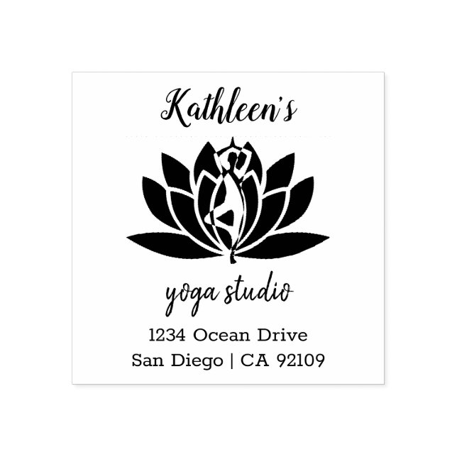 Tampons Encreurs Yoga Studio Nom personnalisé Adresse de retour d'a (Impression)