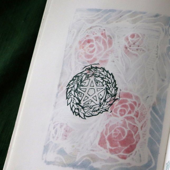 Tampons Encreurs Yule Wreath Pentacle Pagan Pentagram Holiday (Créateur téléchargé)