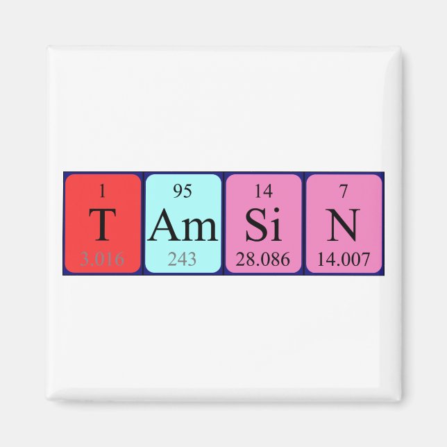 Tamsin periodic table name magnet (Front)