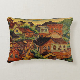 Tamsui & Chen Cheng-Po /Taiwan vintage art Accent Pillow
