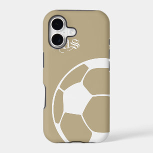 Tan Abstract Monogram Soccer iPhone 5 Case