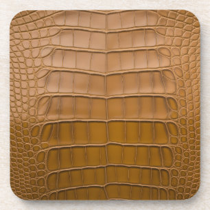 Tan Alligator Pattern Home Decor Coaster