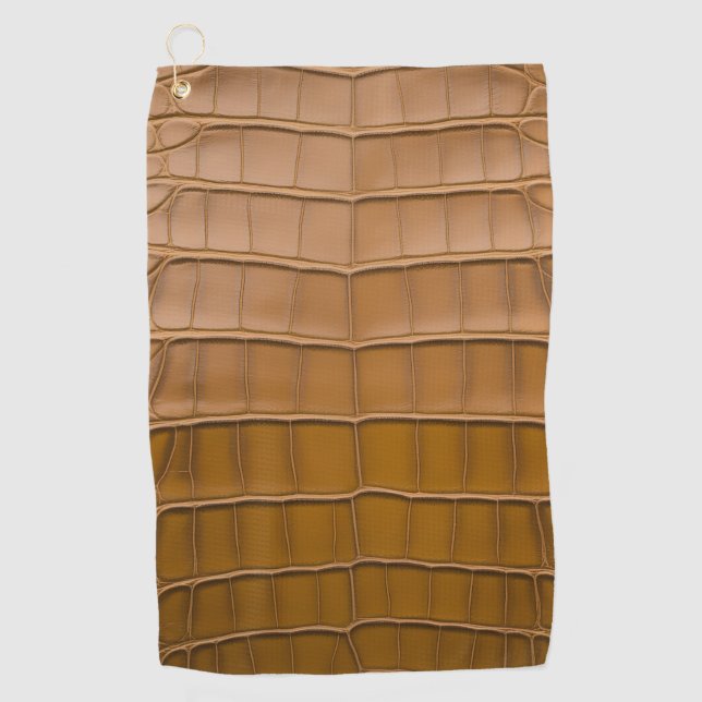 Tan Alligator Pattern Home Decor Golf Towel (Front)