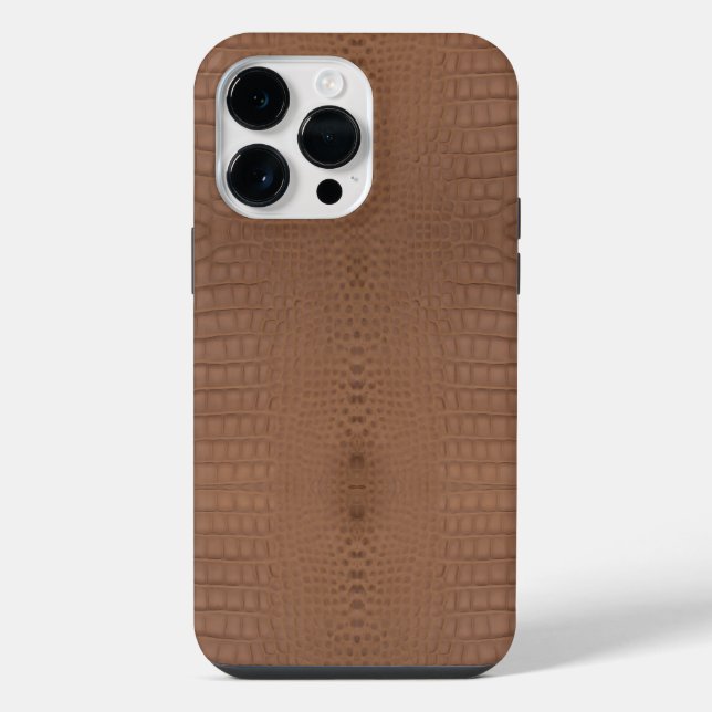 Tan Alligator Texture Print iPhone Case (Back)